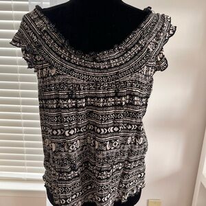 Mossimo Supply Co. Black and White Tribal Print Blouse